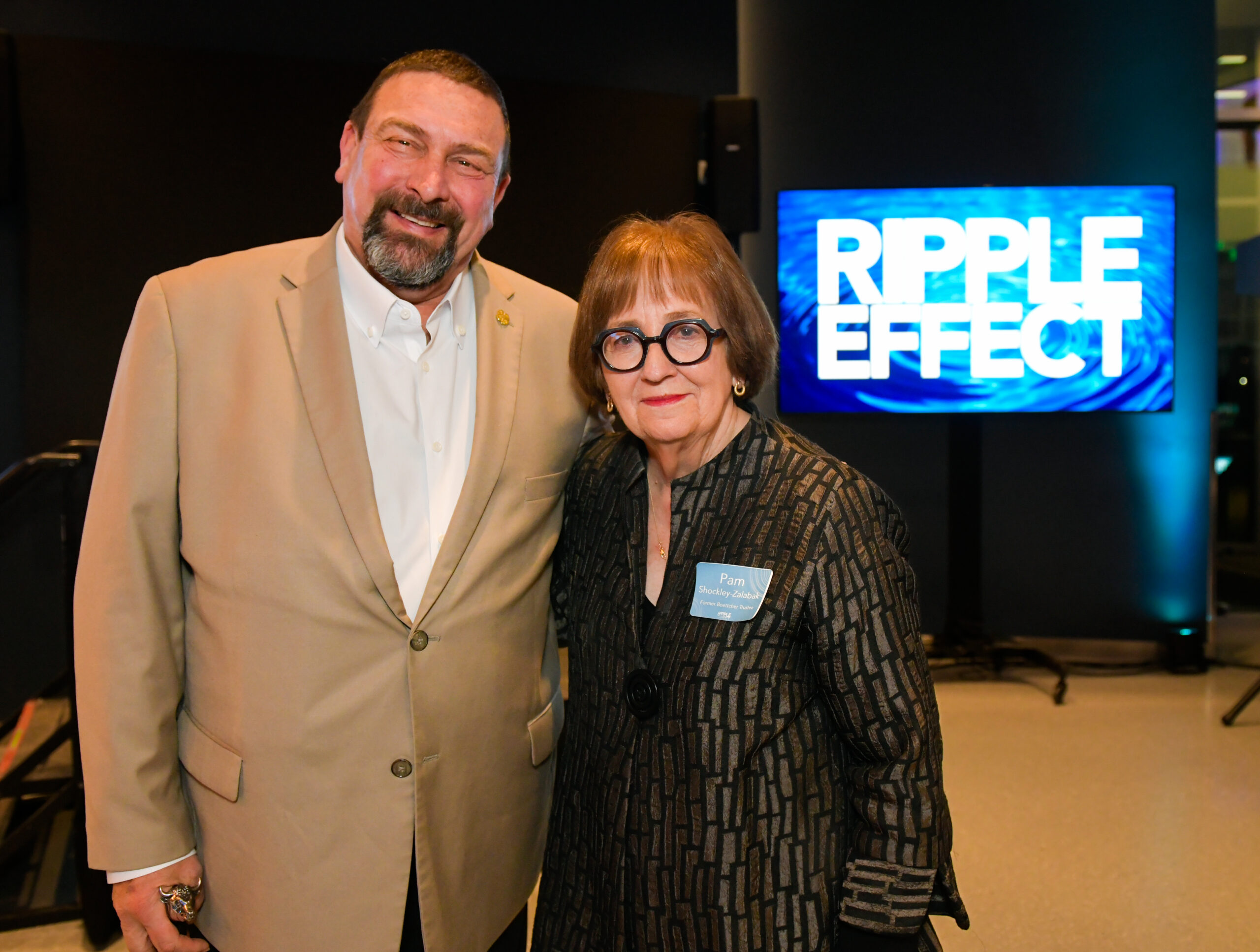 Tony Frank and Pam Shockley-Zalabak at the Ripple Effect event.