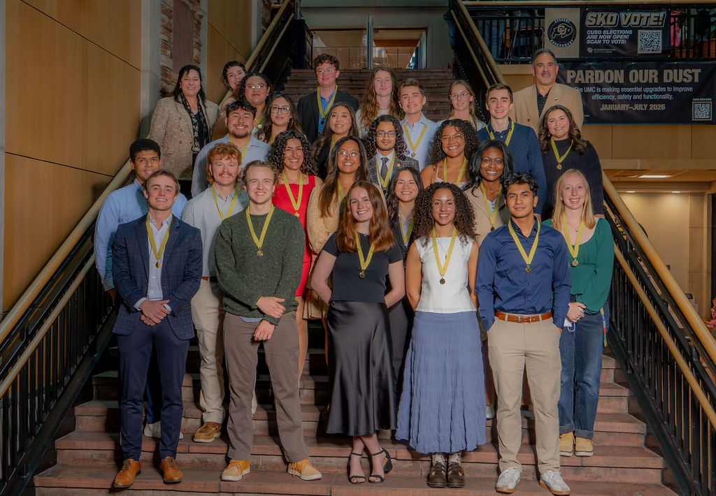 Graduating CU Boulder Scholars pictured at a recent event on campus. For information about the 2026 cohort who are headed to college in the fall, see below.

Photo: Good Panda Media